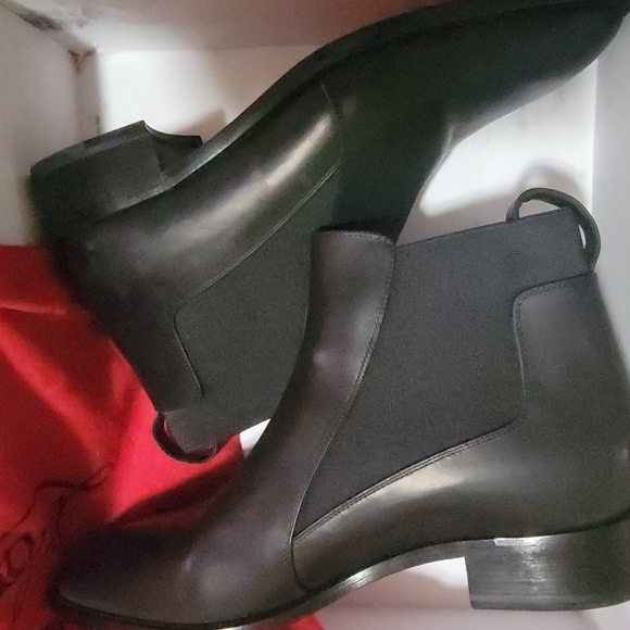 Vgc Christian Louboutin boots black red bottoms 40 10 marmada flat calf heels bo - Picture 8 of 8